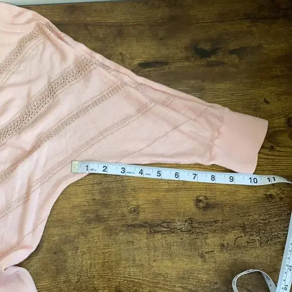 NY&Co Light Pink Ribbed Waist Mid Sleeve Sweater - Picture 8 of 9